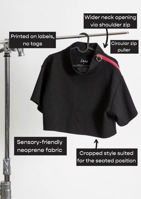 Cropped Neoprene Zip Pullover