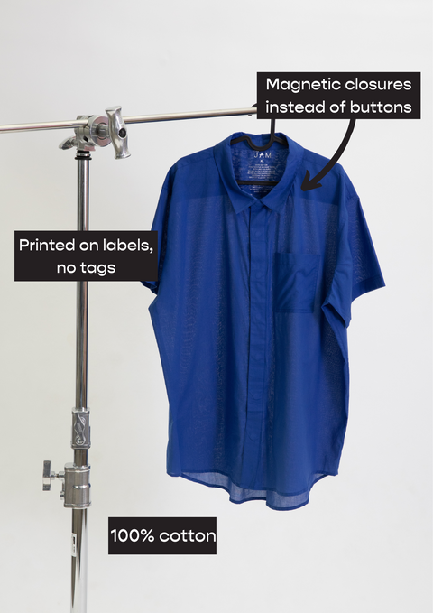 Magnetic Short Sleeve Shirt - Cobalt