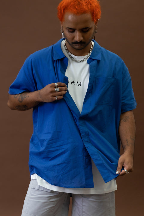 Magnetic Short Sleeve Shirt - Cobalt